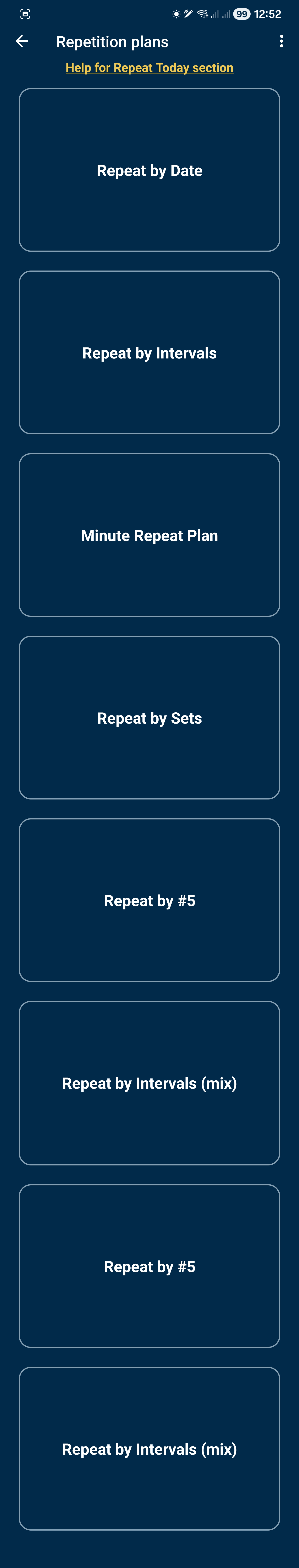 Repeat Today section